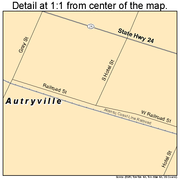 Autryville, North Carolina road map detail