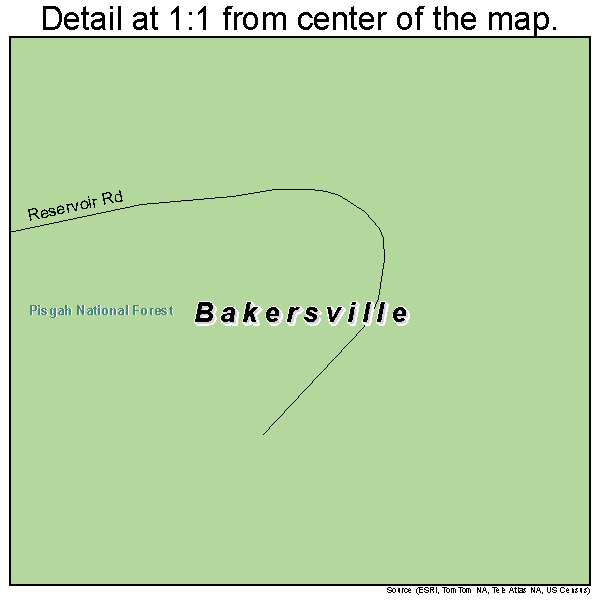 Bakersville, North Carolina road map detail