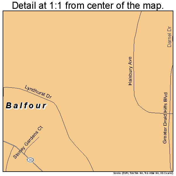 Balfour, North Carolina road map detail