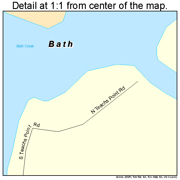 Bath, North Carolina road map detail