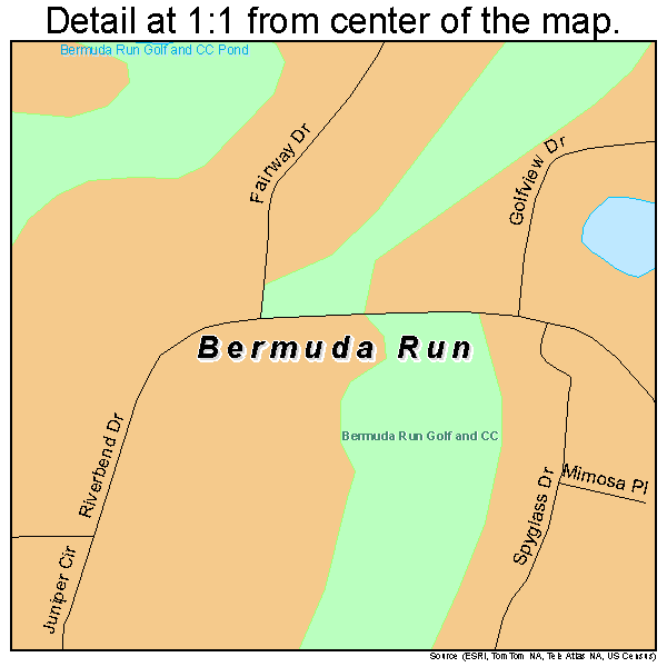 Bermuda Run, North Carolina road map detail