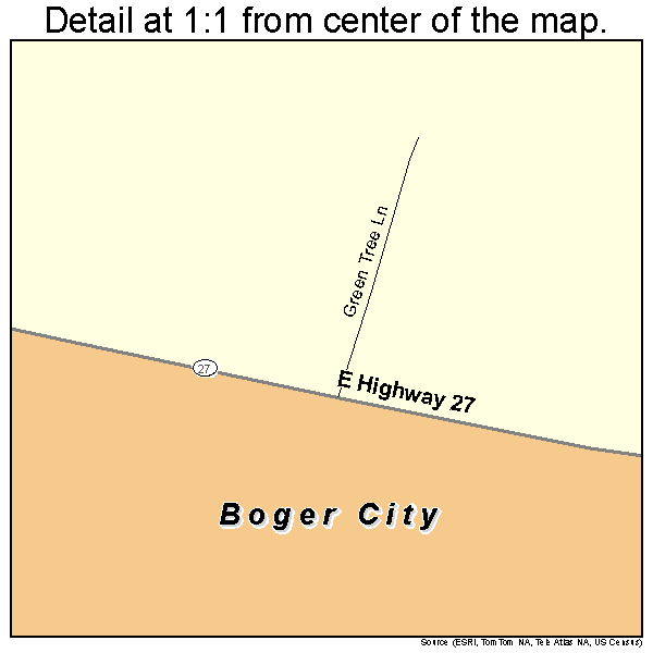Boger City, North Carolina road map detail