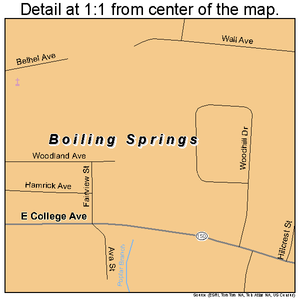 Boiling Springs, North Carolina road map detail