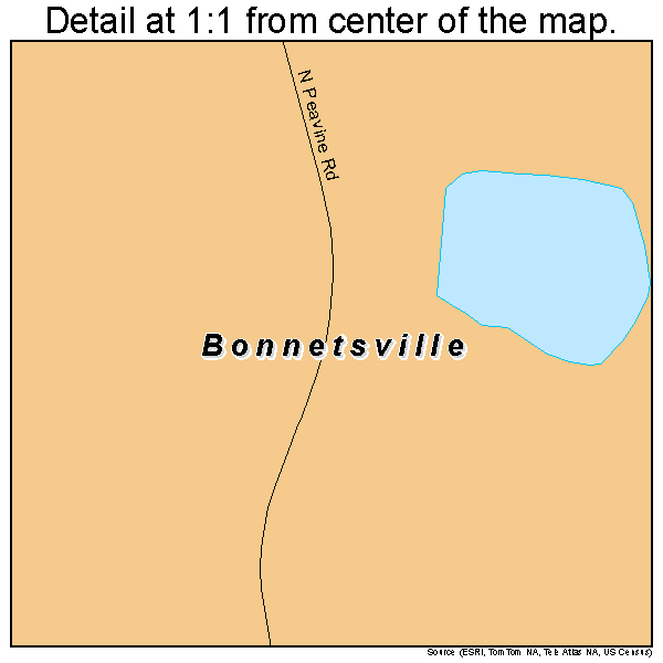 Bonnetsville, North Carolina road map detail