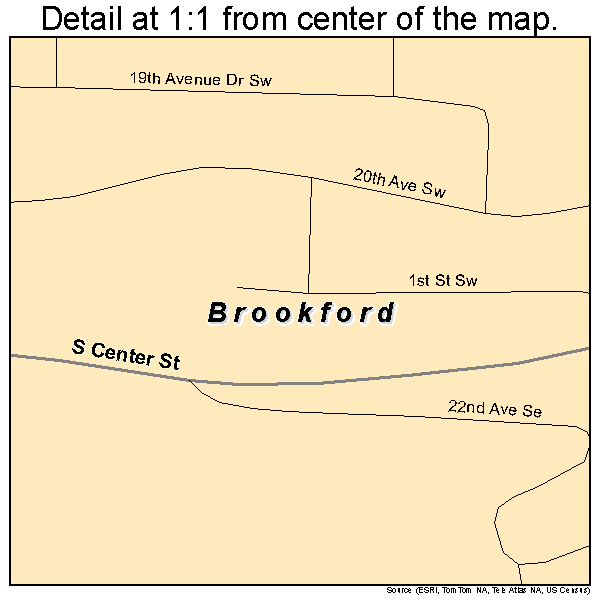 Brookford, North Carolina road map detail
