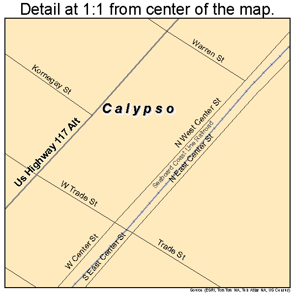 Calypso, North Carolina road map detail