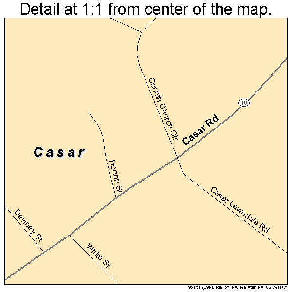 Casar, North Carolina road map detail