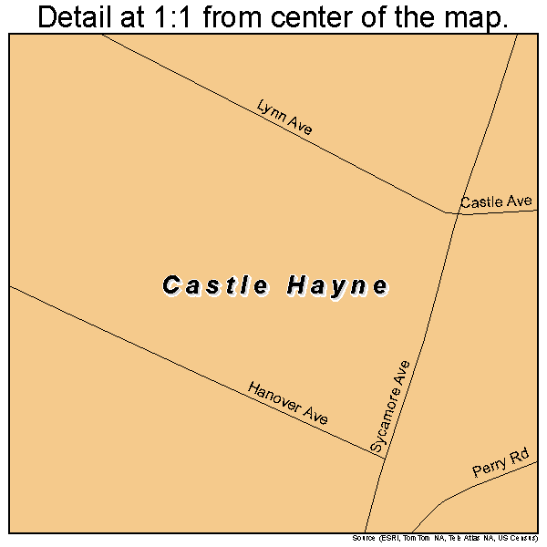 Castle Hayne, North Carolina road map detail