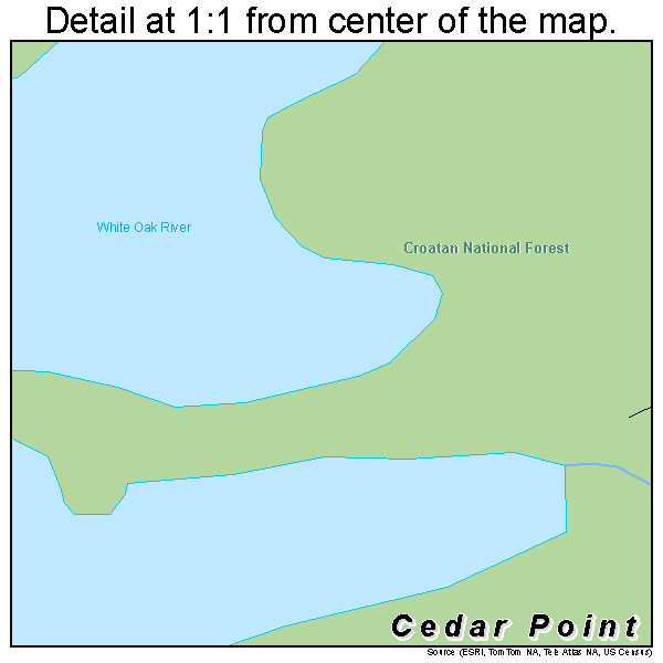 Cedar Point, North Carolina road map detail