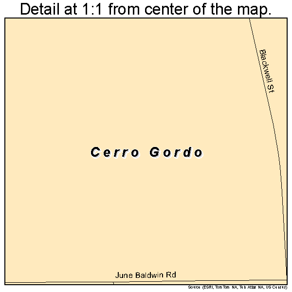 Cerro Gordo, North Carolina road map detail