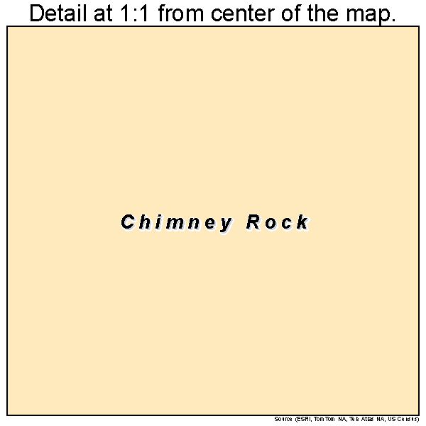 Chimney Rock, North Carolina road map detail