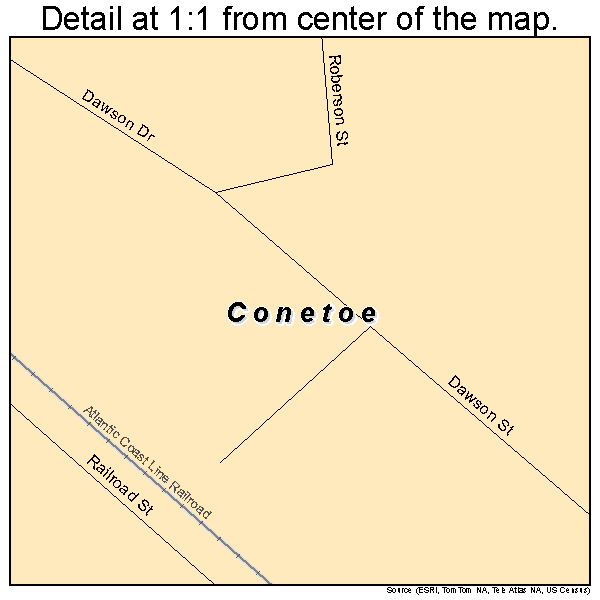 Conetoe, North Carolina road map detail