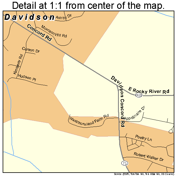 Davidson, North Carolina road map detail