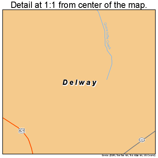 Delway, North Carolina road map detail