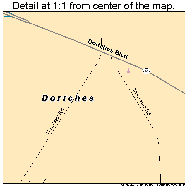 Dortches, North Carolina road map detail