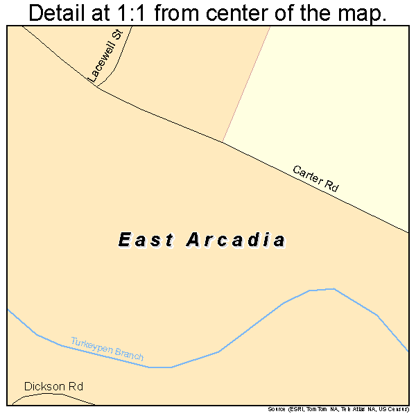 East Arcadia, North Carolina road map detail
