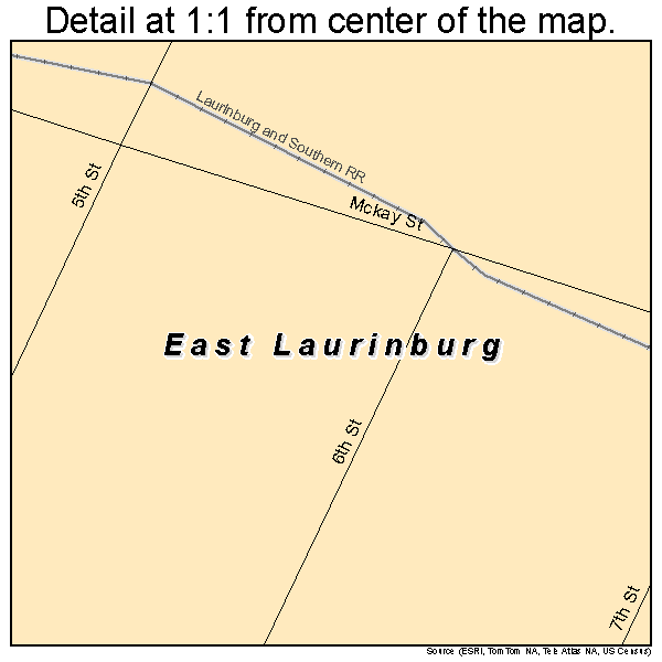 East Laurinburg, North Carolina road map detail