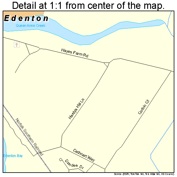 Edenton, North Carolina road map detail