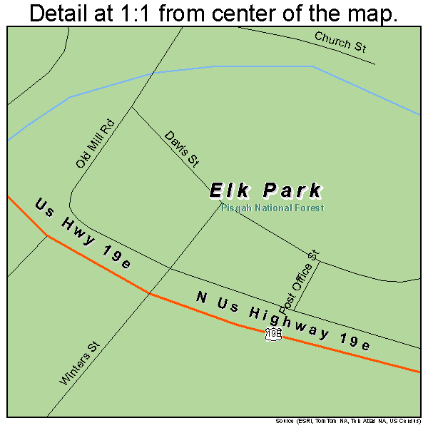 Elk Park, North Carolina road map detail