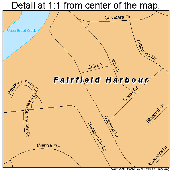 Fairfield Harbour, North Carolina road map detail