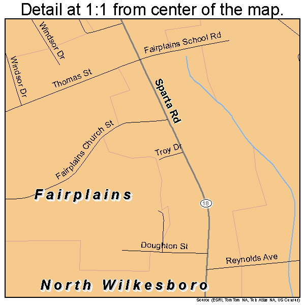 Fairplains, North Carolina road map detail