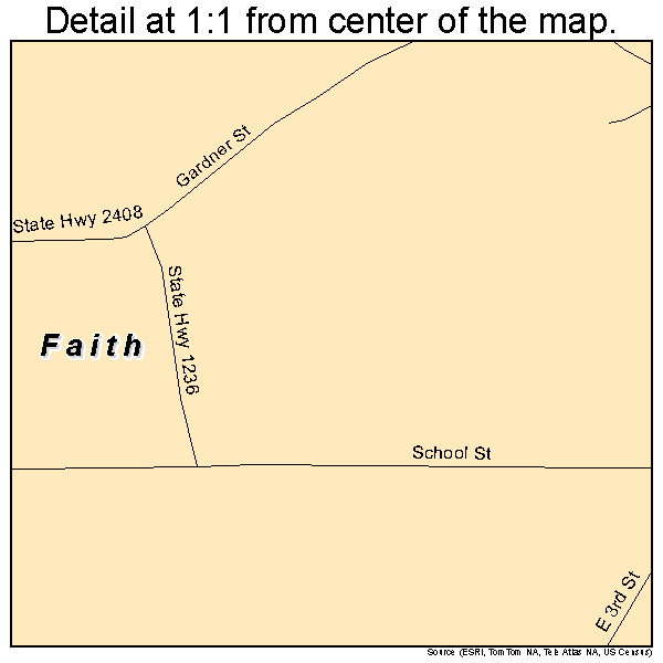 Faith, North Carolina road map detail