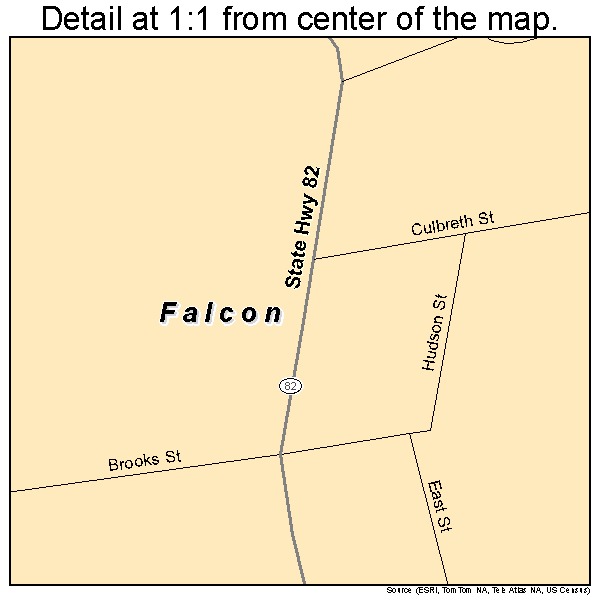 Falcon, North Carolina road map detail
