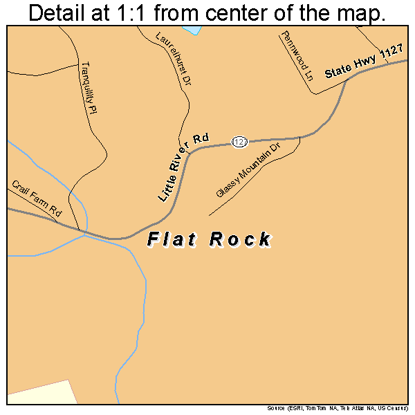 Flat Rock, North Carolina road map detail