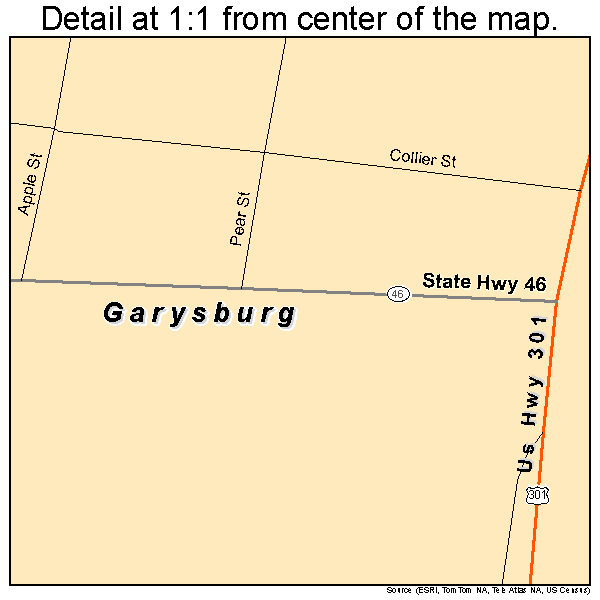 Garysburg, North Carolina road map detail