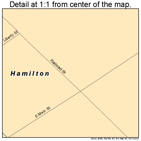 Hamilton, North Carolina road map detail