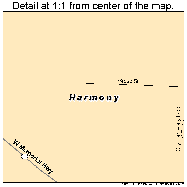 Harmony, North Carolina road map detail