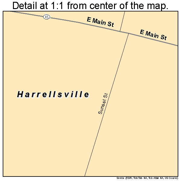 Harrellsville, North Carolina road map detail