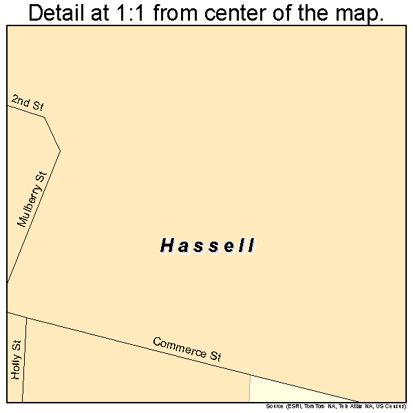 Hassell, North Carolina road map detail