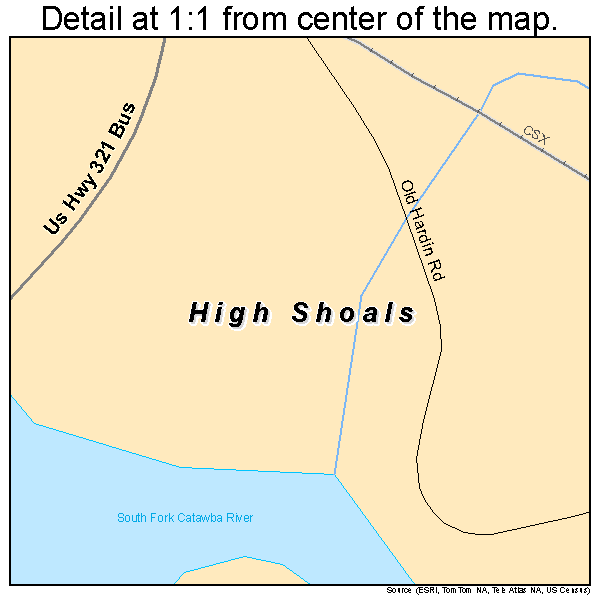 High Shoals, North Carolina road map detail