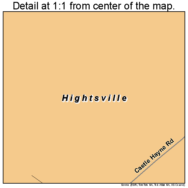Hightsville, North Carolina road map detail