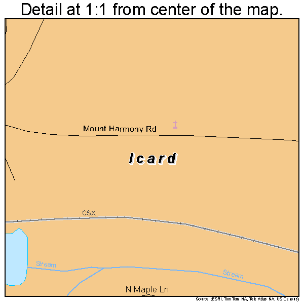 Icard, North Carolina road map detail