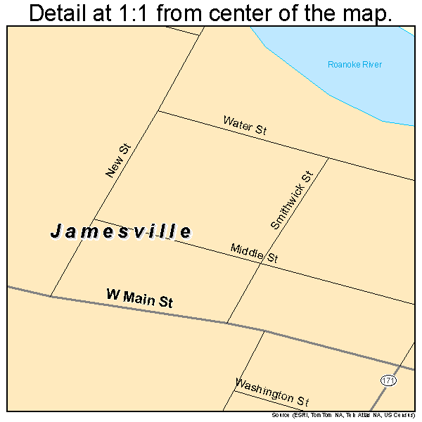 Jamesville, North Carolina road map detail