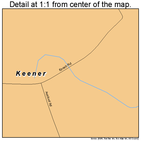 Keener, North Carolina road map detail