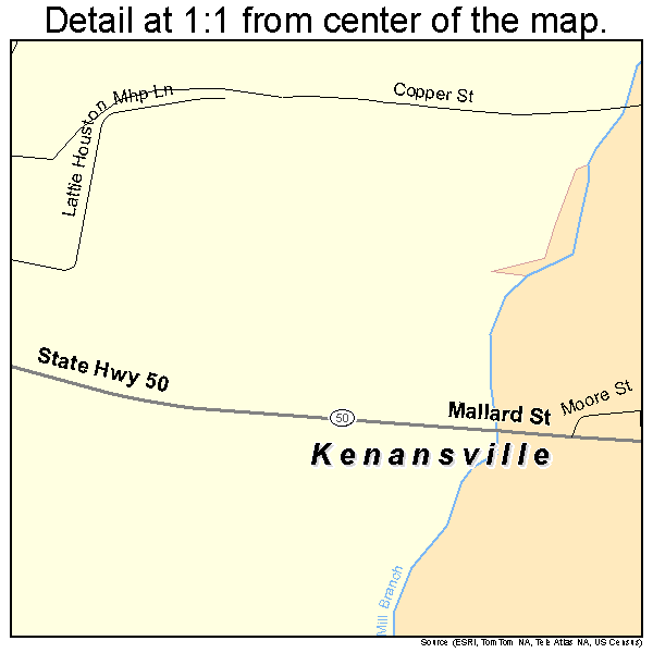 Kenansville, North Carolina road map detail