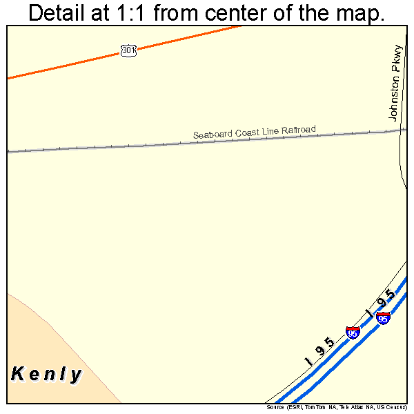 Kenly, North Carolina road map detail