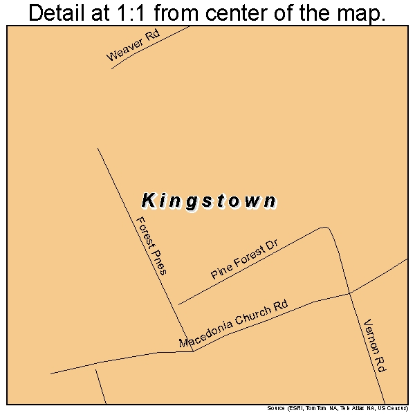 Kingstown, North Carolina road map detail