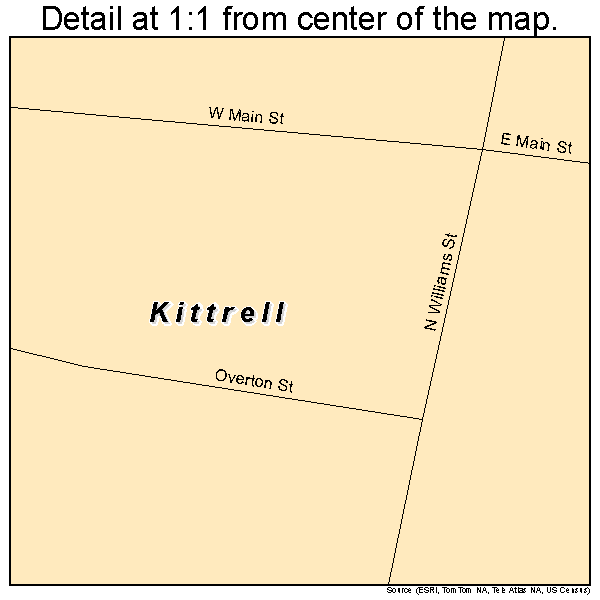 Kittrell, North Carolina road map detail