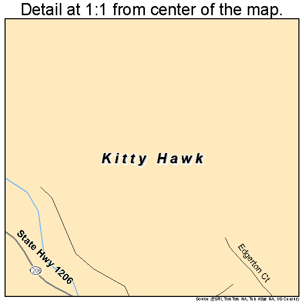 Kitty Hawk, North Carolina road map detail