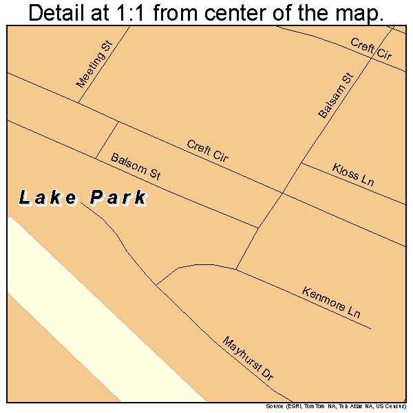 Lake Park, North Carolina road map detail
