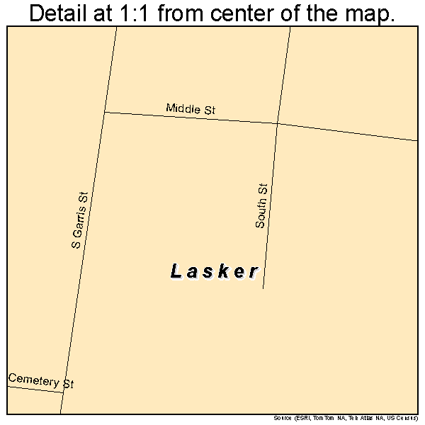 Lasker, North Carolina road map detail