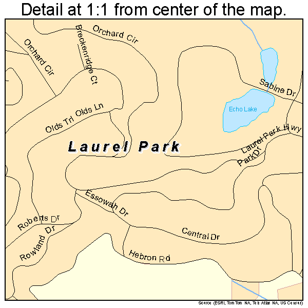 Laurel Park, North Carolina road map detail