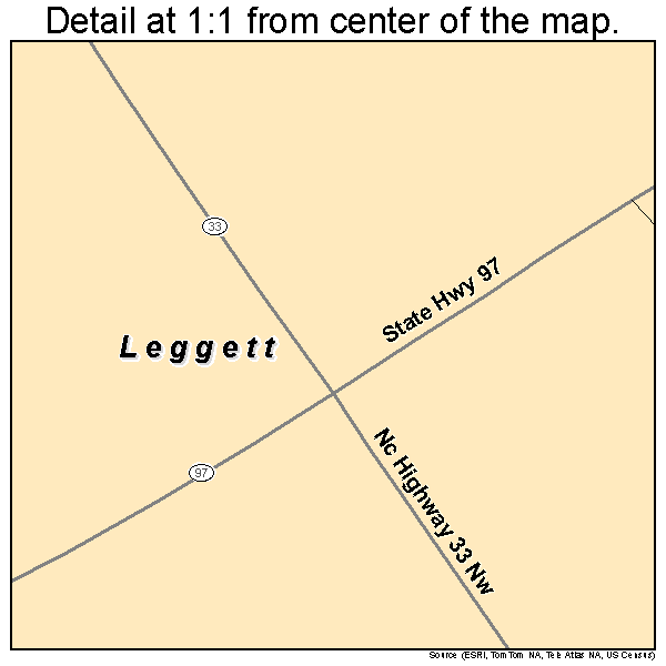 Leggett, North Carolina road map detail