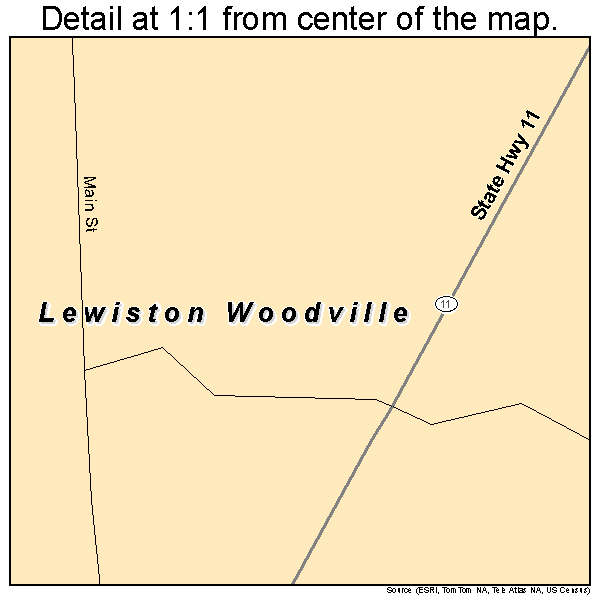 Lewiston Woodville, North Carolina road map detail