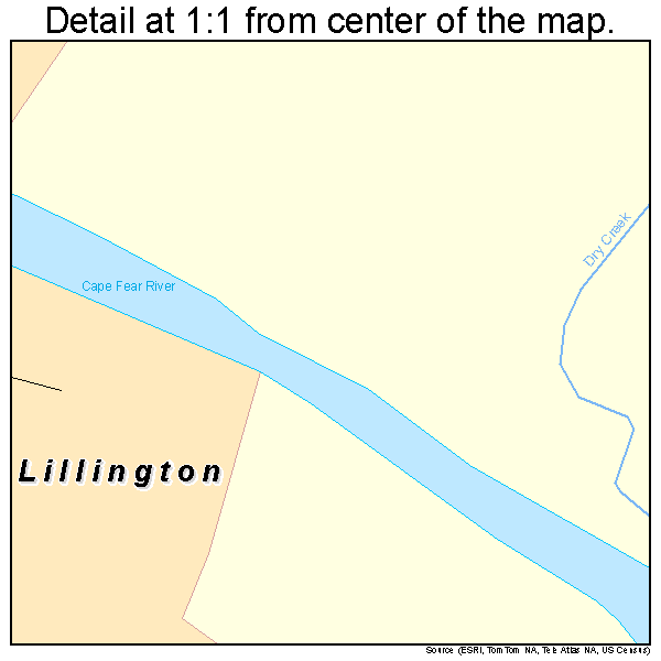 Lillington, North Carolina road map detail
