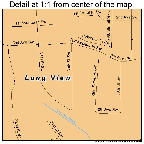 Long View, North Carolina road map detail